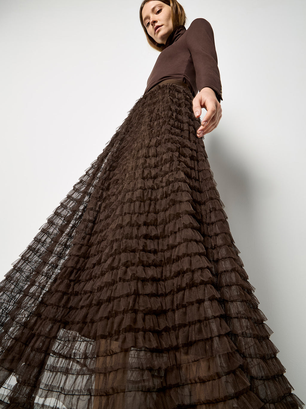 Multi Tiered Tulle Maxi Skirt