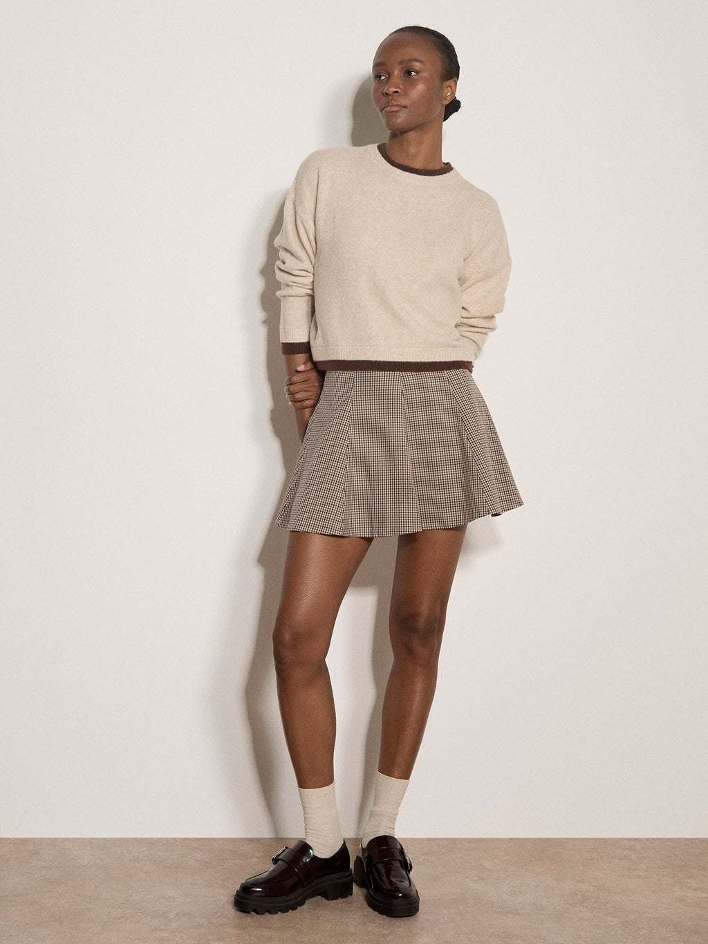 Small Check Tailored Mini Skirt
