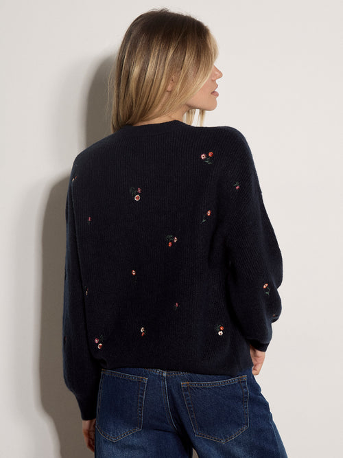 Mini Embroidered Floral Fisherman Jumper