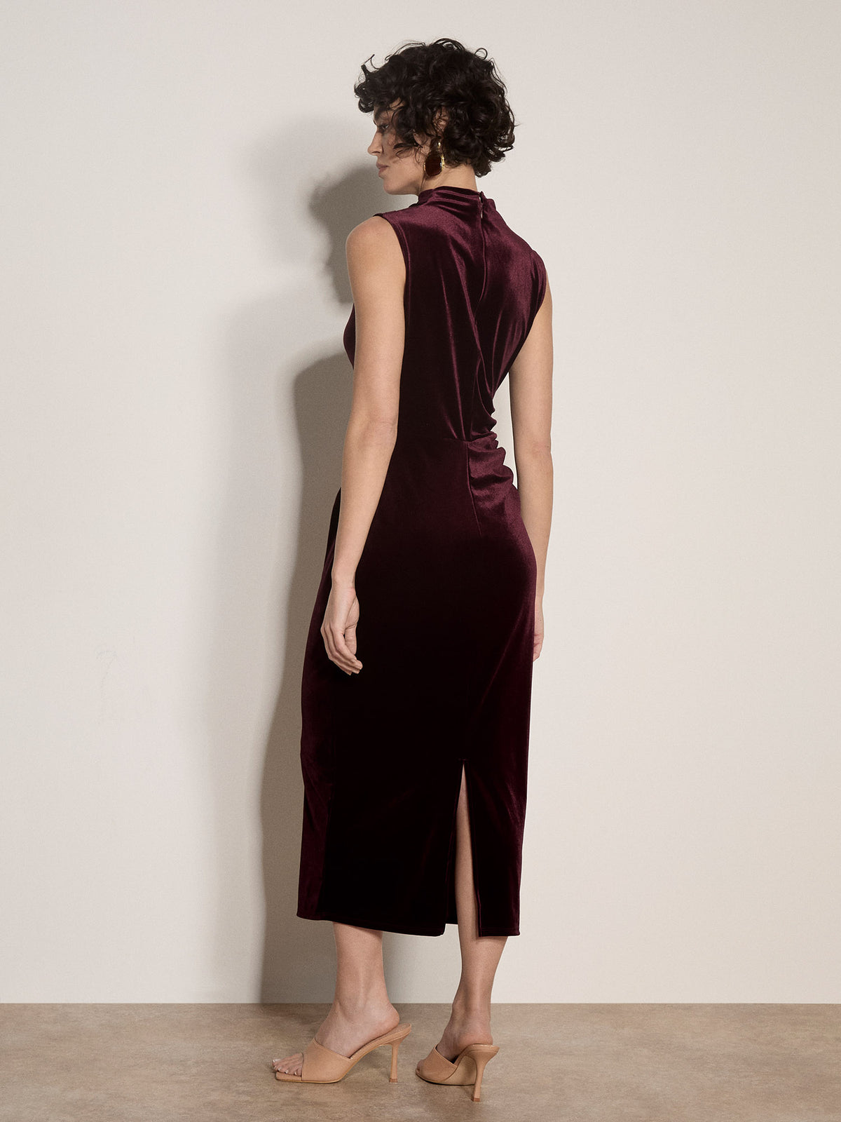Velvet Mock Neck Bodycon Dress