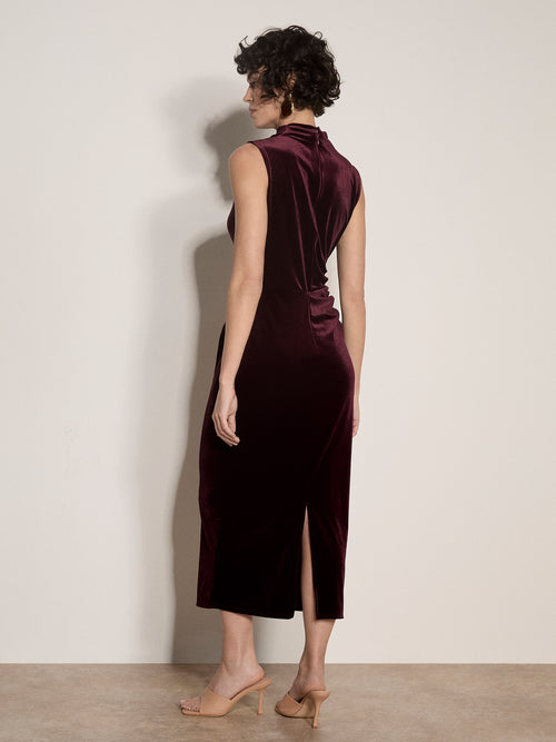 Velvet Mock Neck Bodycon Dress