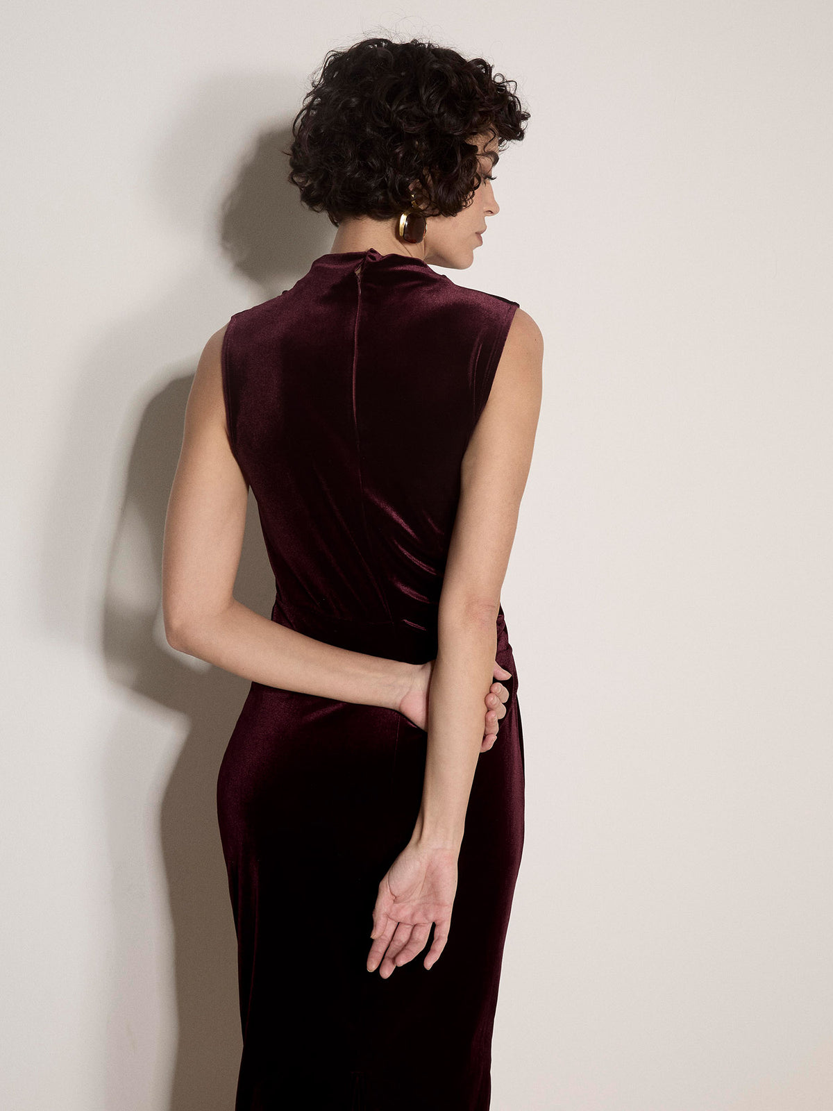 Velvet Mock Neck Bodycon Dress