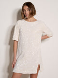 Velvet Sequin Bow Back Mini Dress