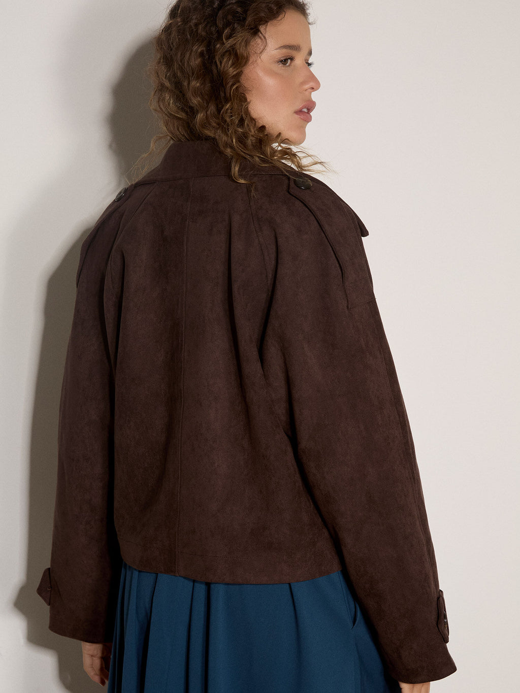 Suedette Short Trench Jacket