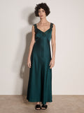 Lace Tie Detail Satin Maxi Dress