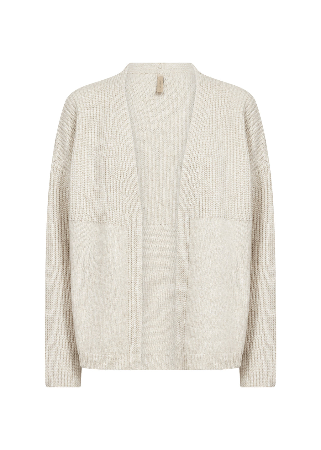 Gith Ribbed Open-Front Relaxed Cardigan