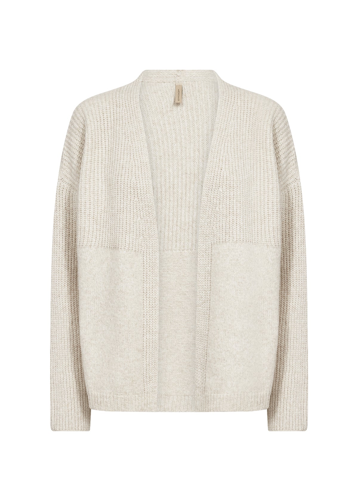 Gith Ribbed Open-Front Relaxed Cardigan