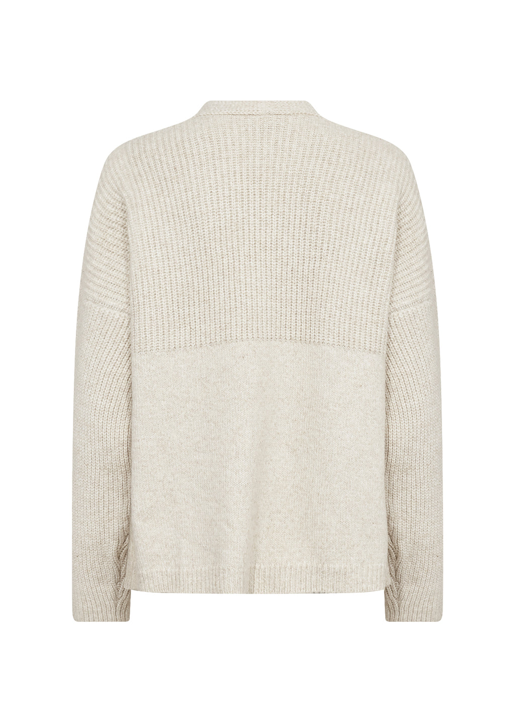 Gith Ribbed Open-Front Relaxed Cardigan