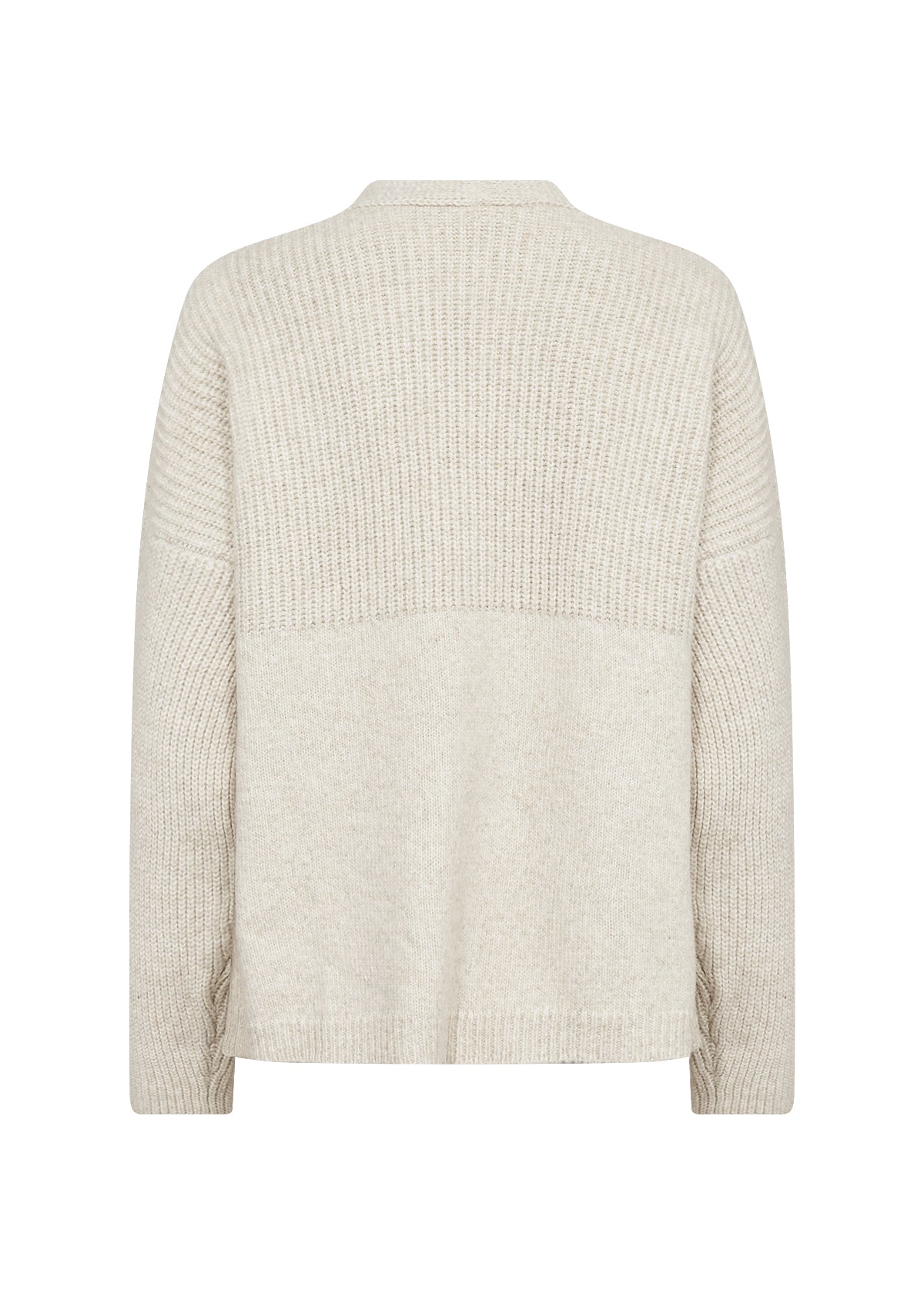Gith Ribbed Open-Front Relaxed Cardigan