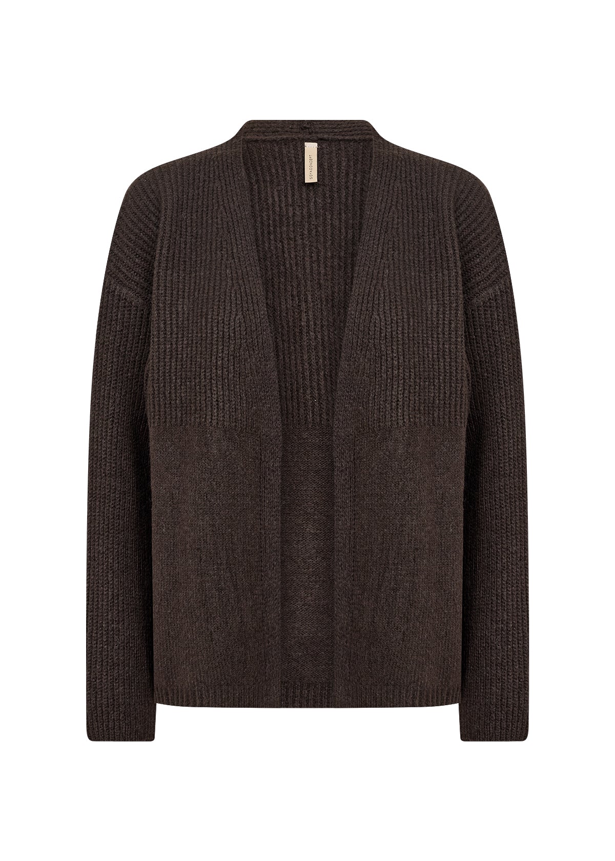Gith Ribbed Open-Front Relaxed Cardigan