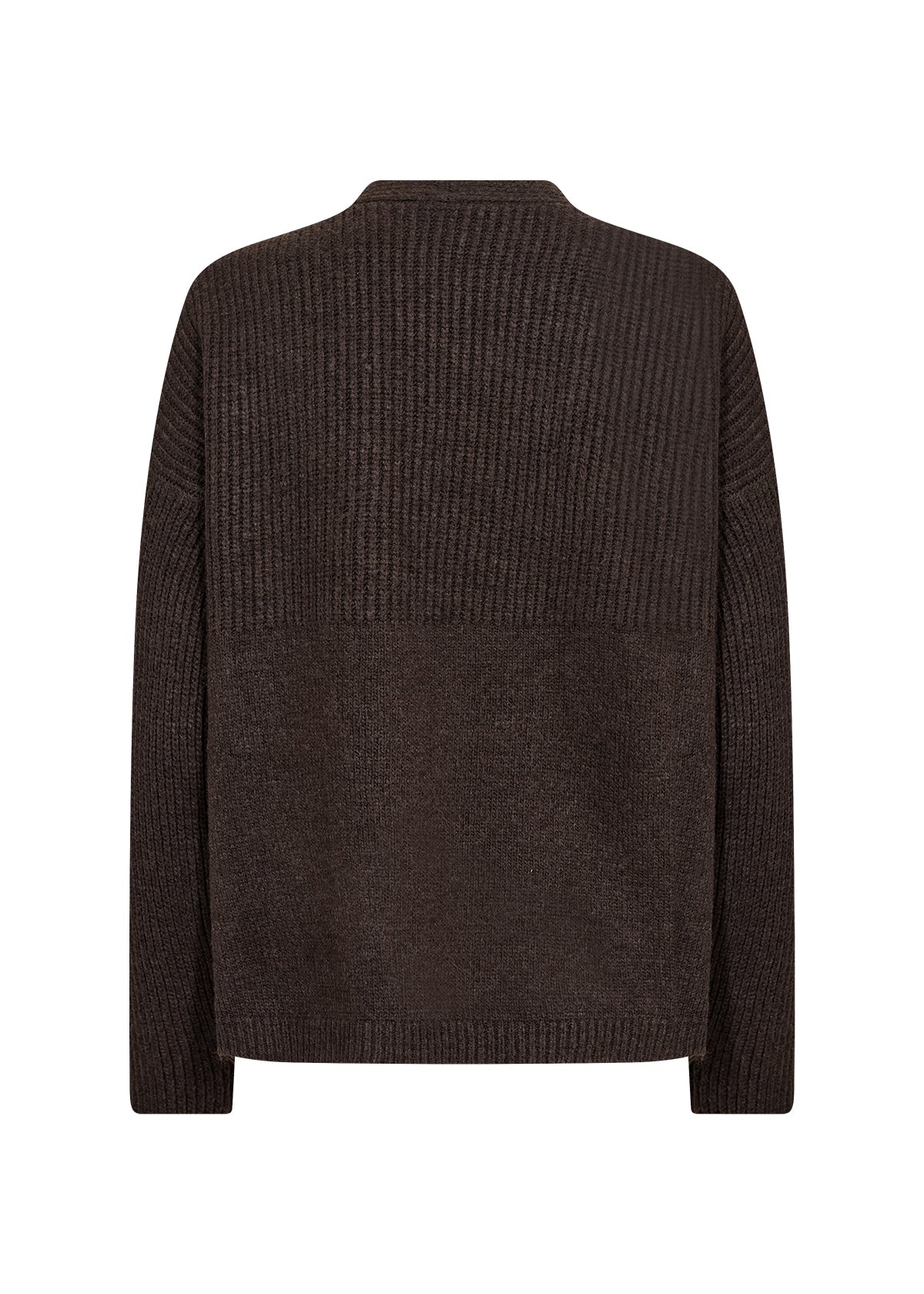 Gith Ribbed Open-Front Relaxed Cardigan