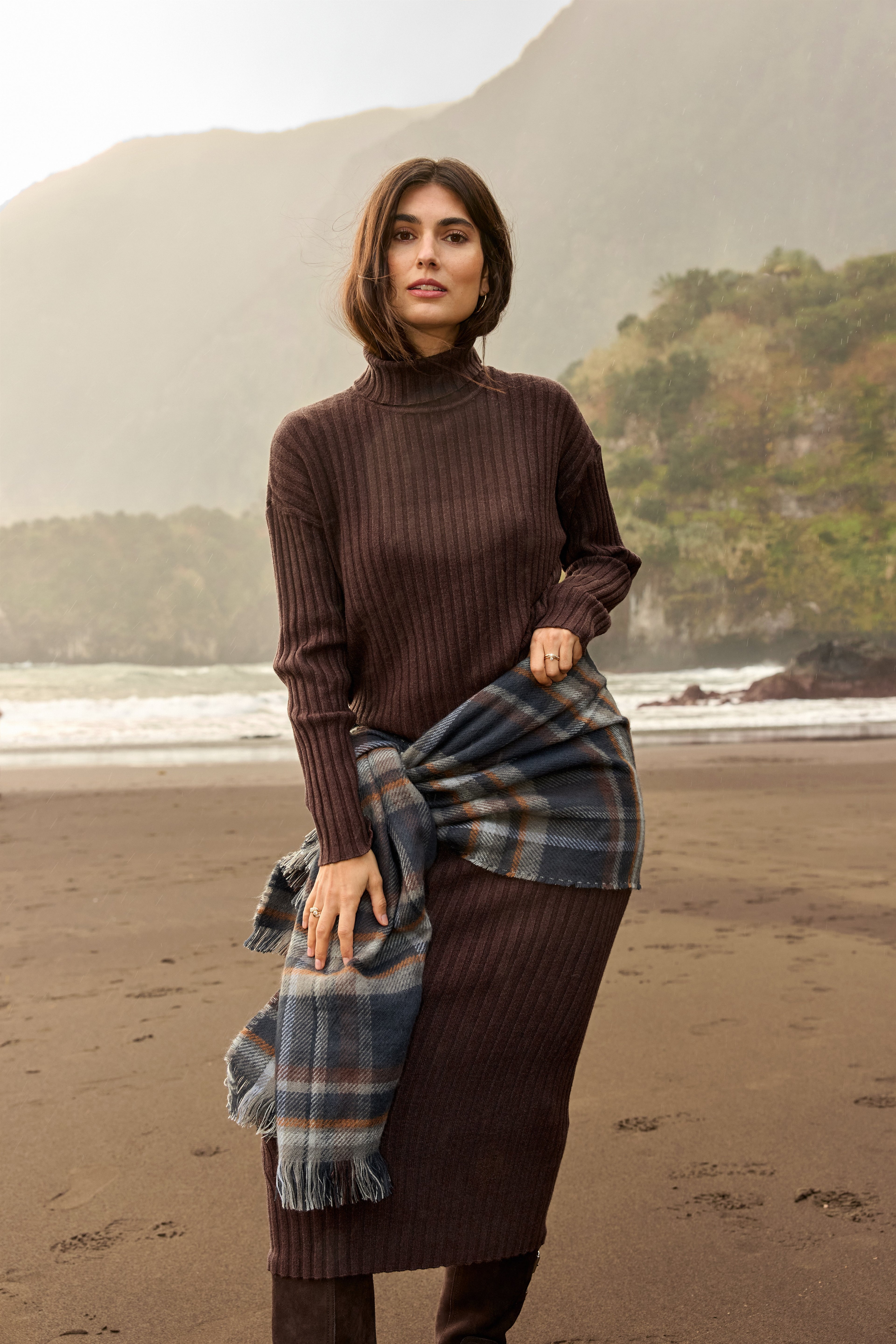 Kanita Ribbed Knit Mock Neck Pullover