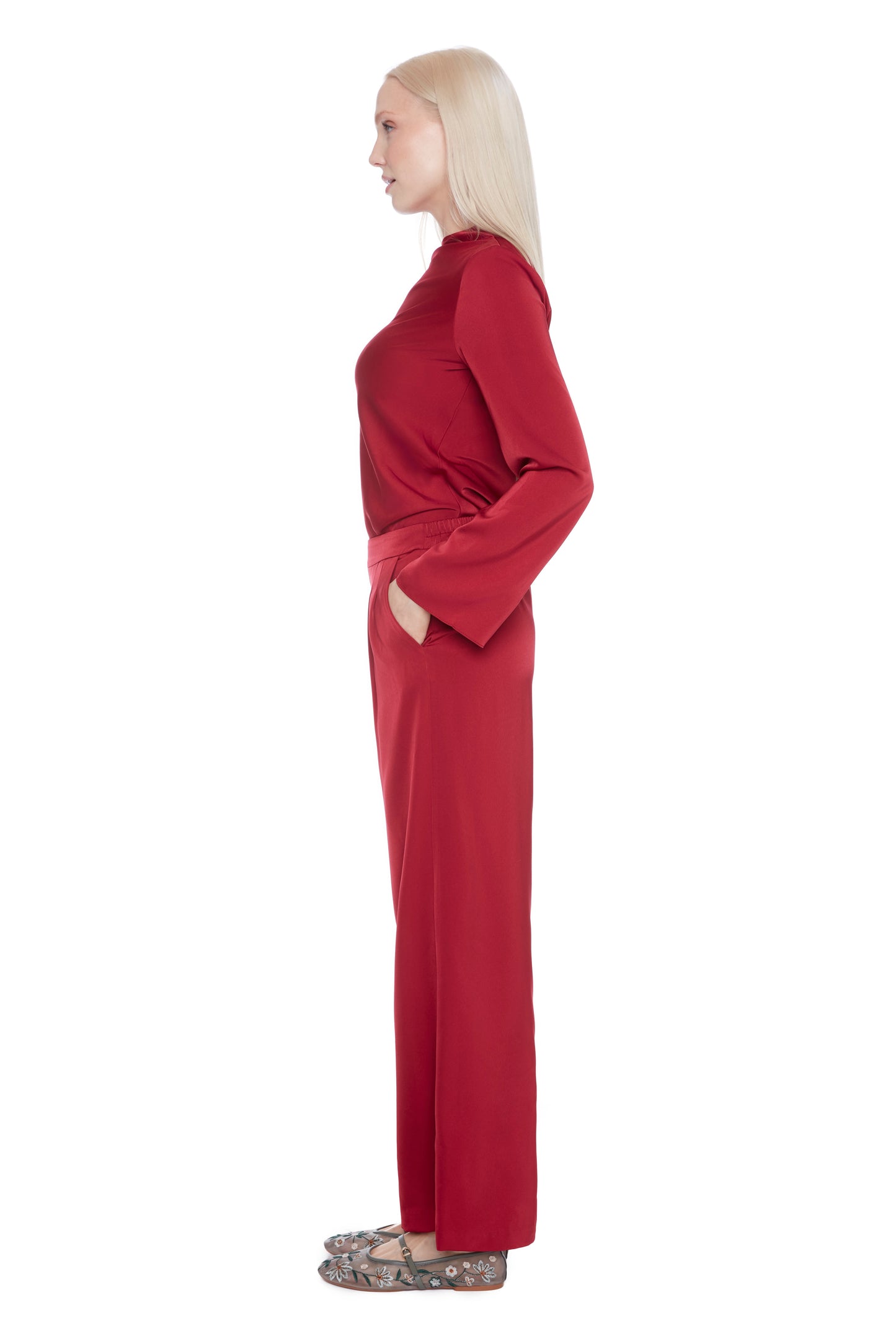 Belize Satin Wide-Leg Pant