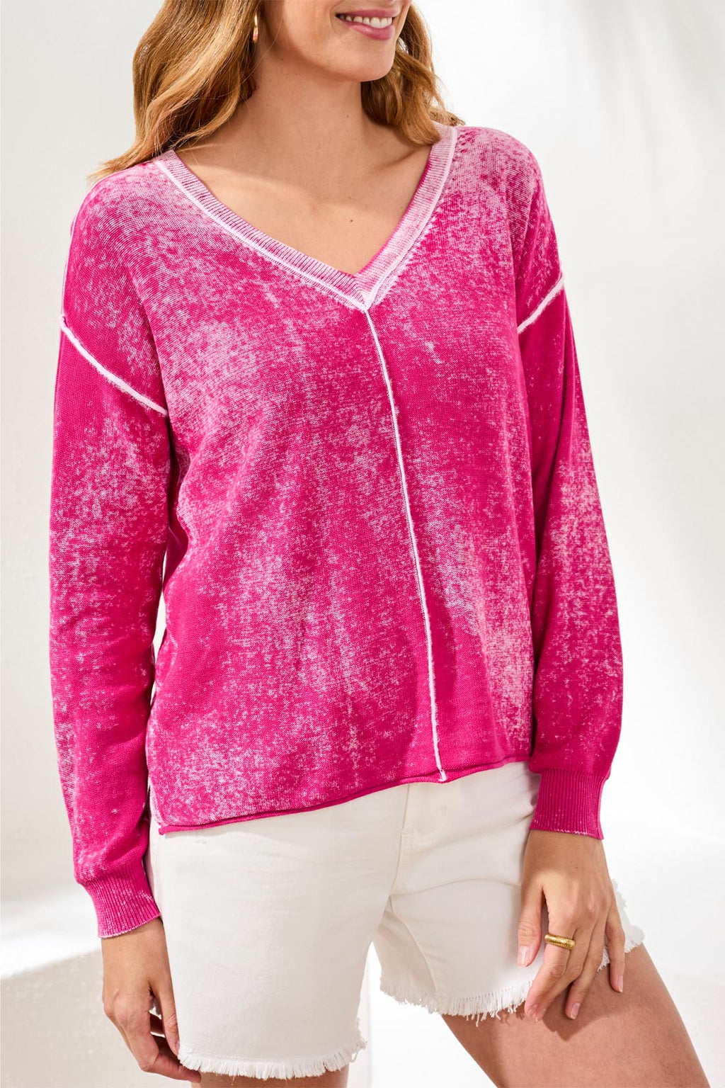 Lightweight Cotton V-Neck Sweater