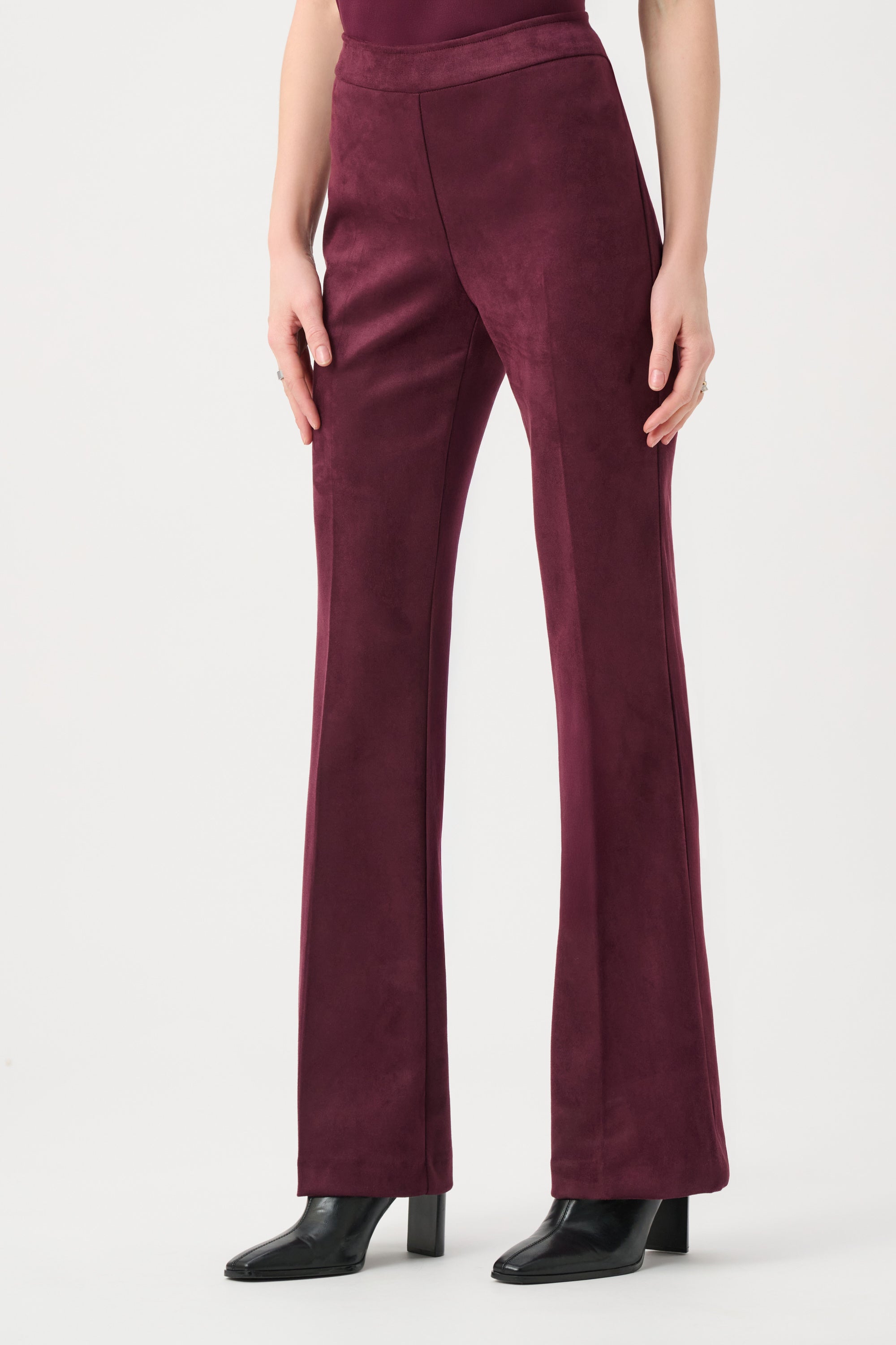 Scuba Suede Flared Pull-On Pants