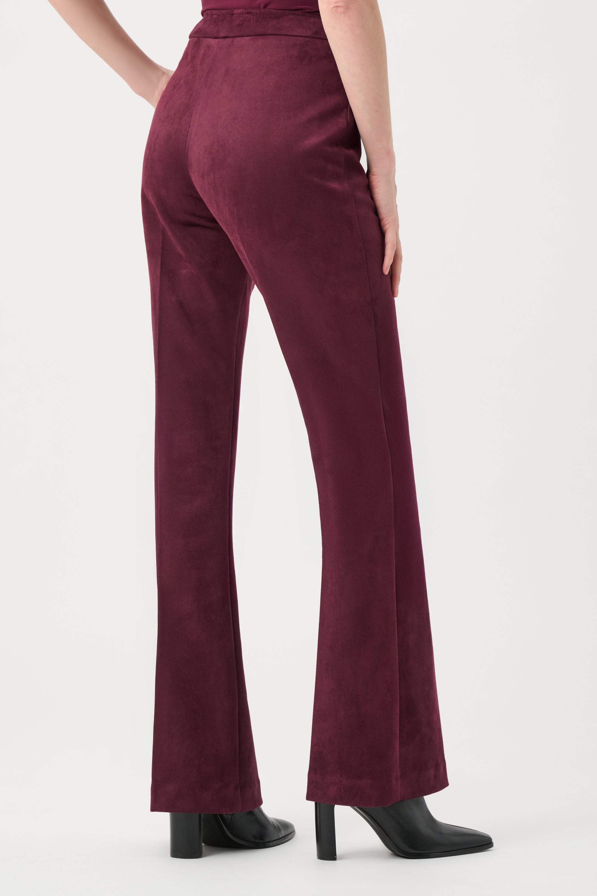 Scuba Suede Flared Pull-On Pants