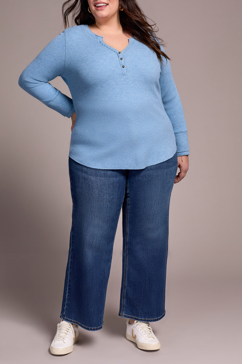 Henley Top with Buttons | Plus