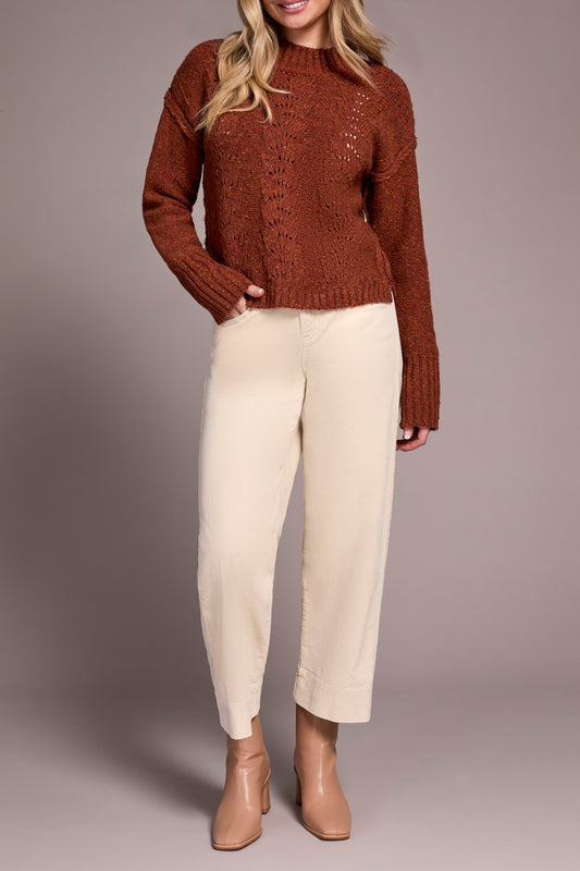 Crew Neck Sweater with Puff Sleeve