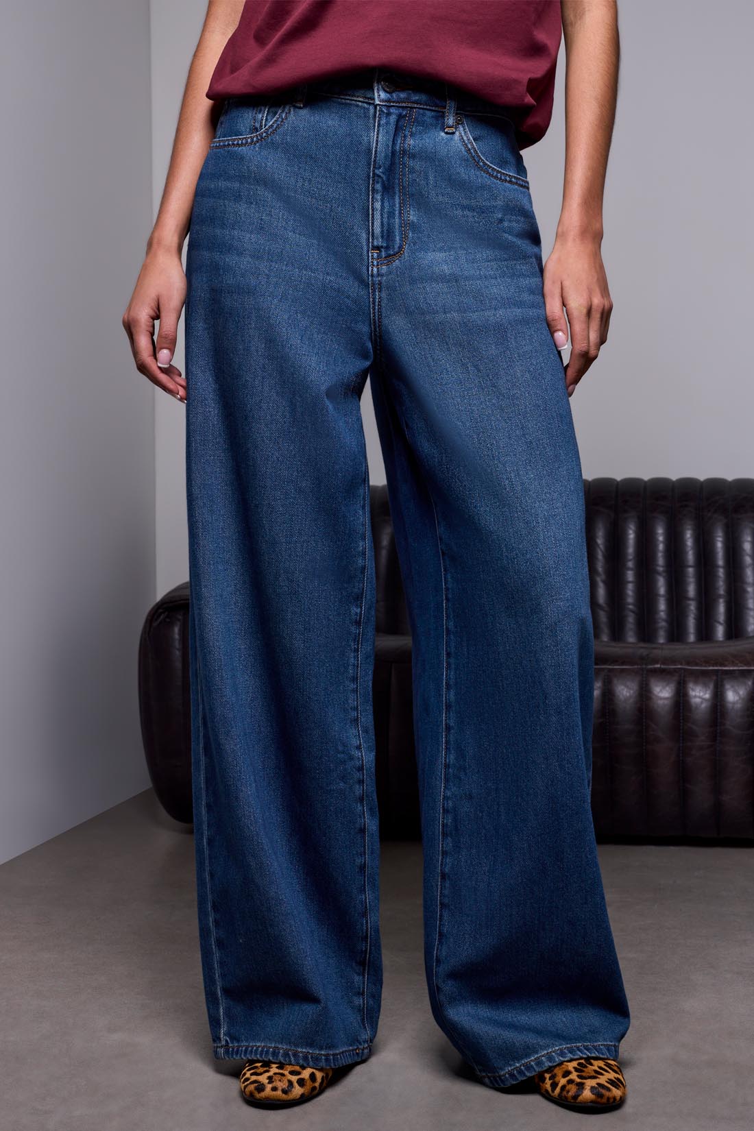 Brooke Drama Wide Leg Denim Jeans