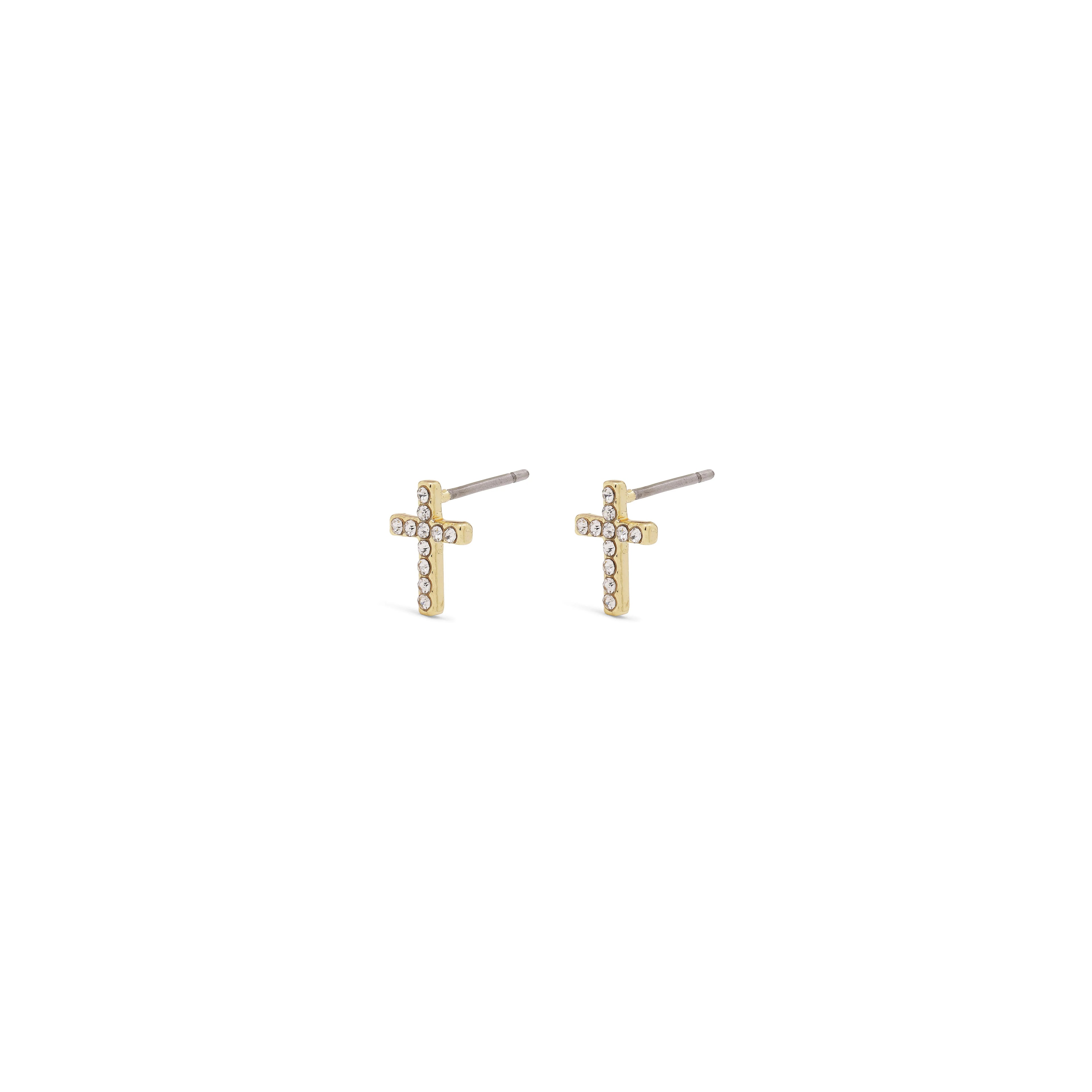 Clara crystal cross earrings