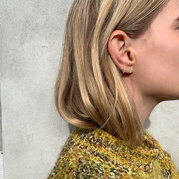 Clara crystal cross earrings