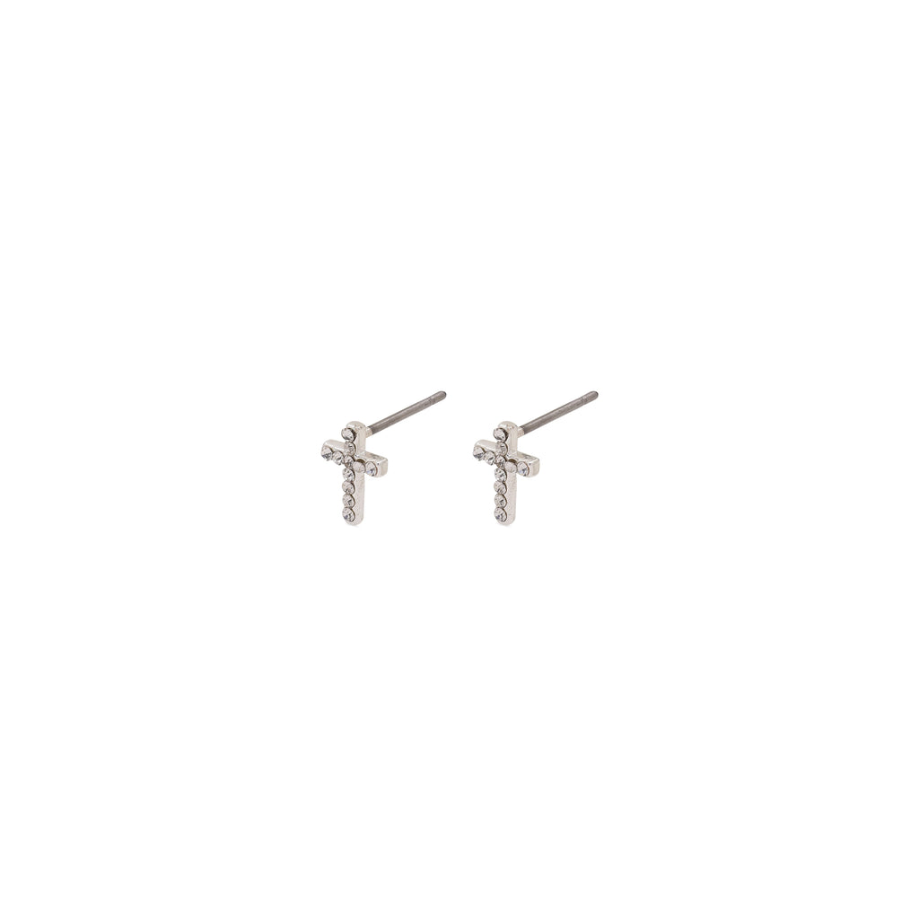 Clara crystal cross earrings