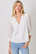 Eyelet Puff Sleeve Top