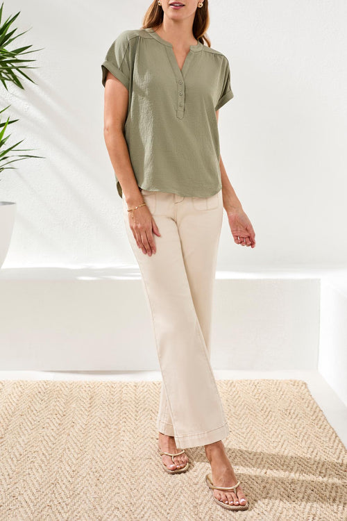 Extended Sleeve Popover Blouse