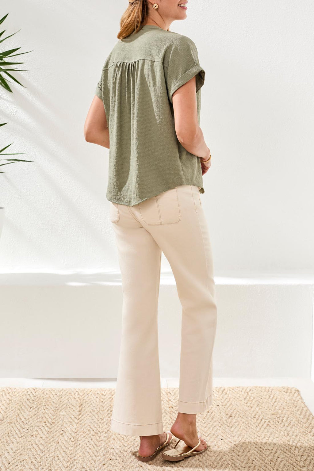 Extended Sleeve Popover Blouse