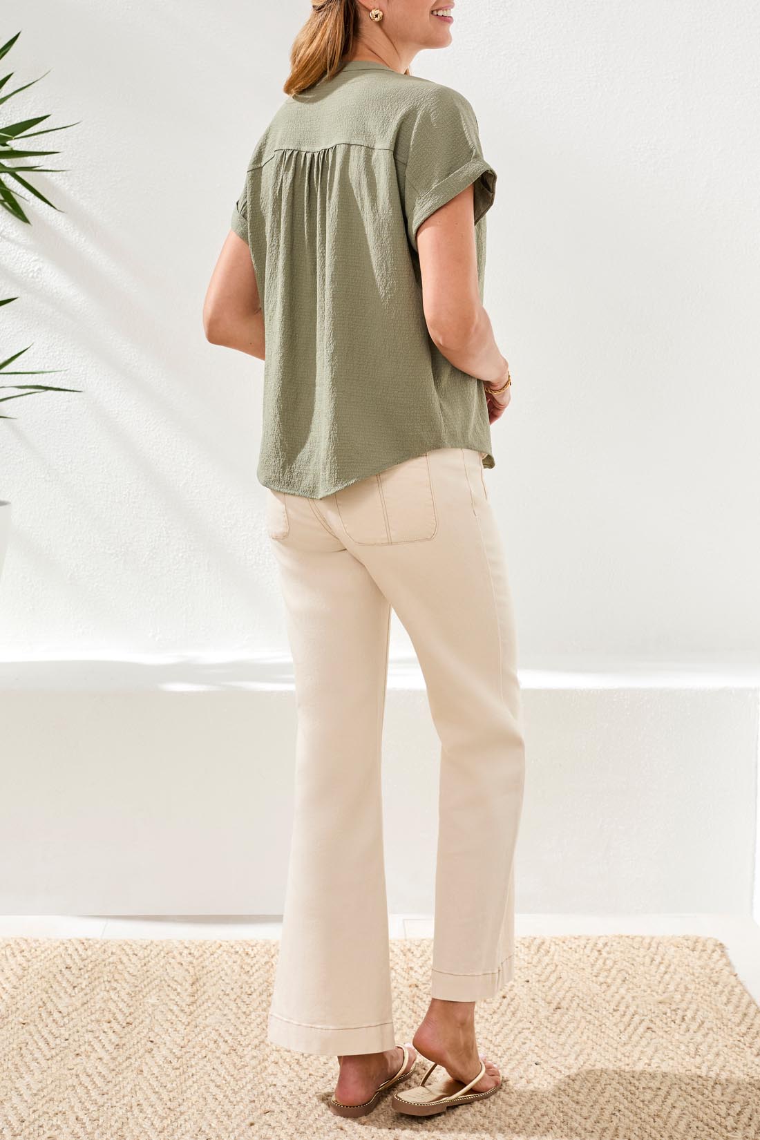 Extended Sleeve Popover Blouse