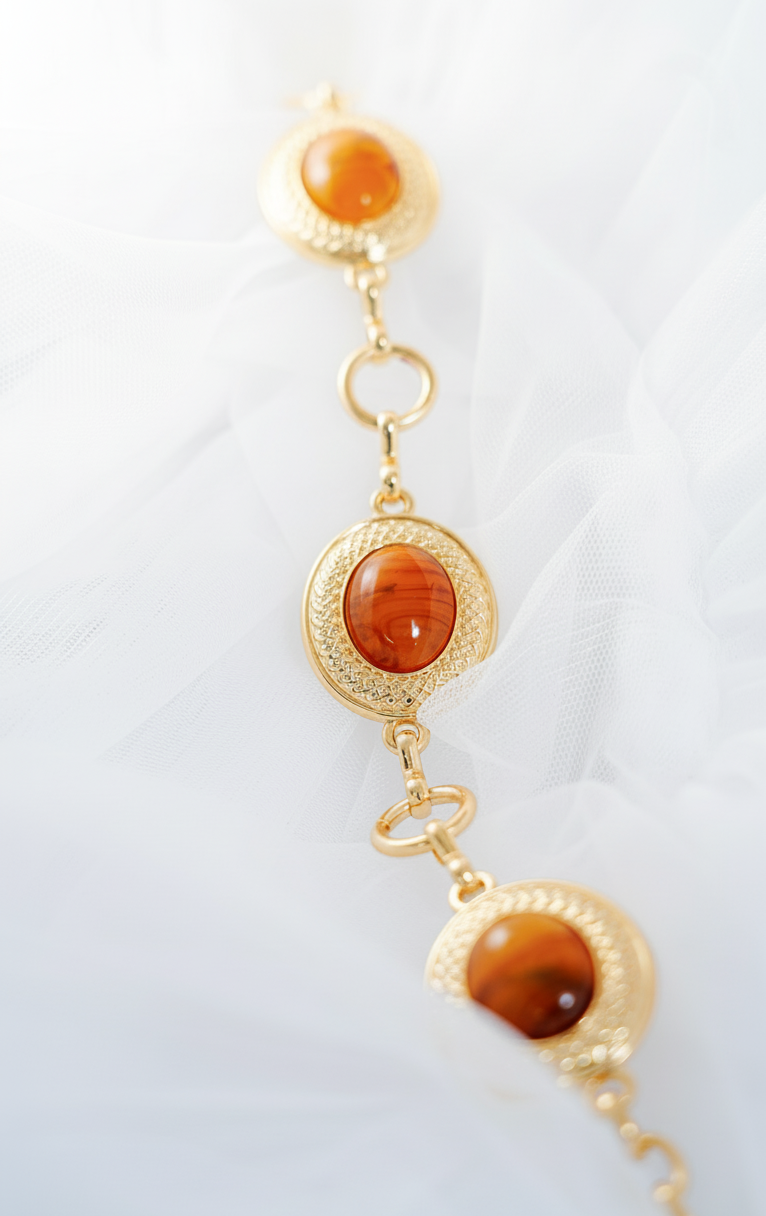 Amber Jewel Chain Belt