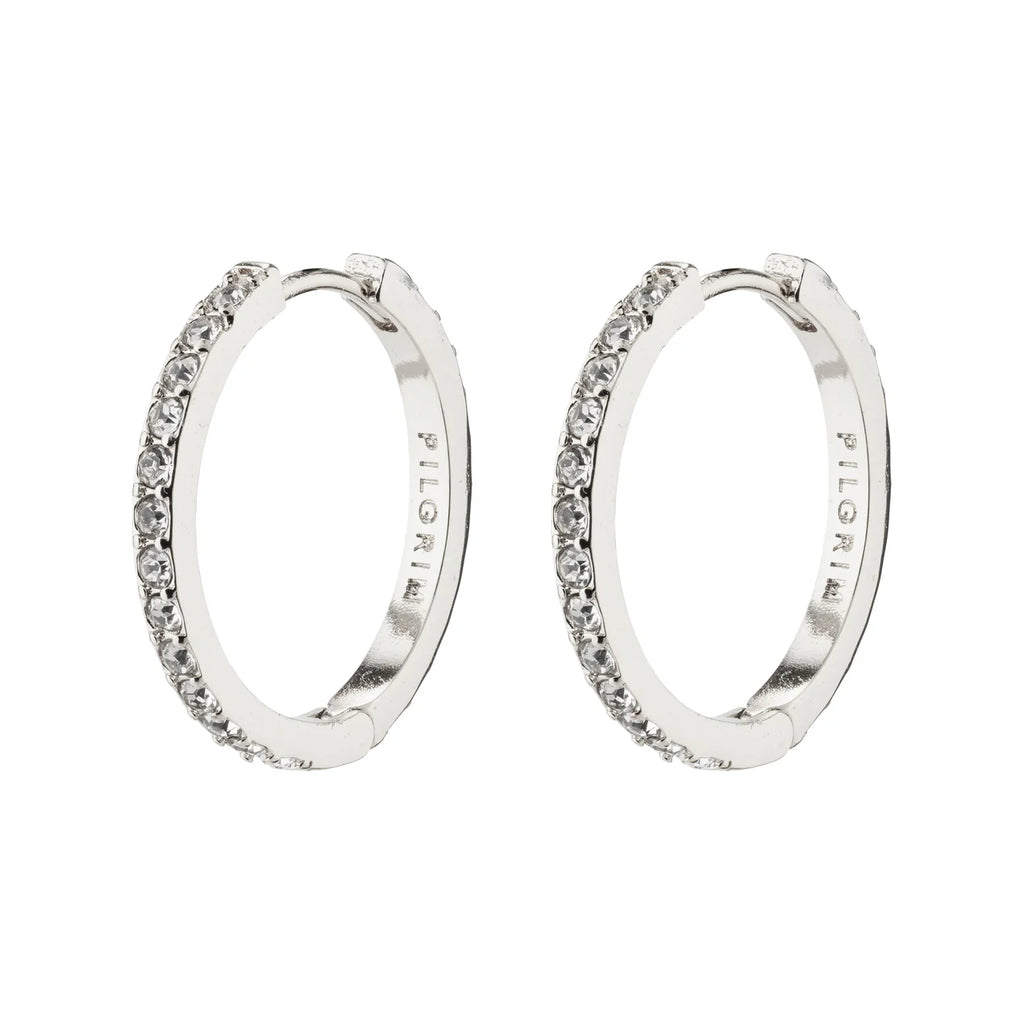 Ebna 18mm Medium Crystal Hoop Earrings