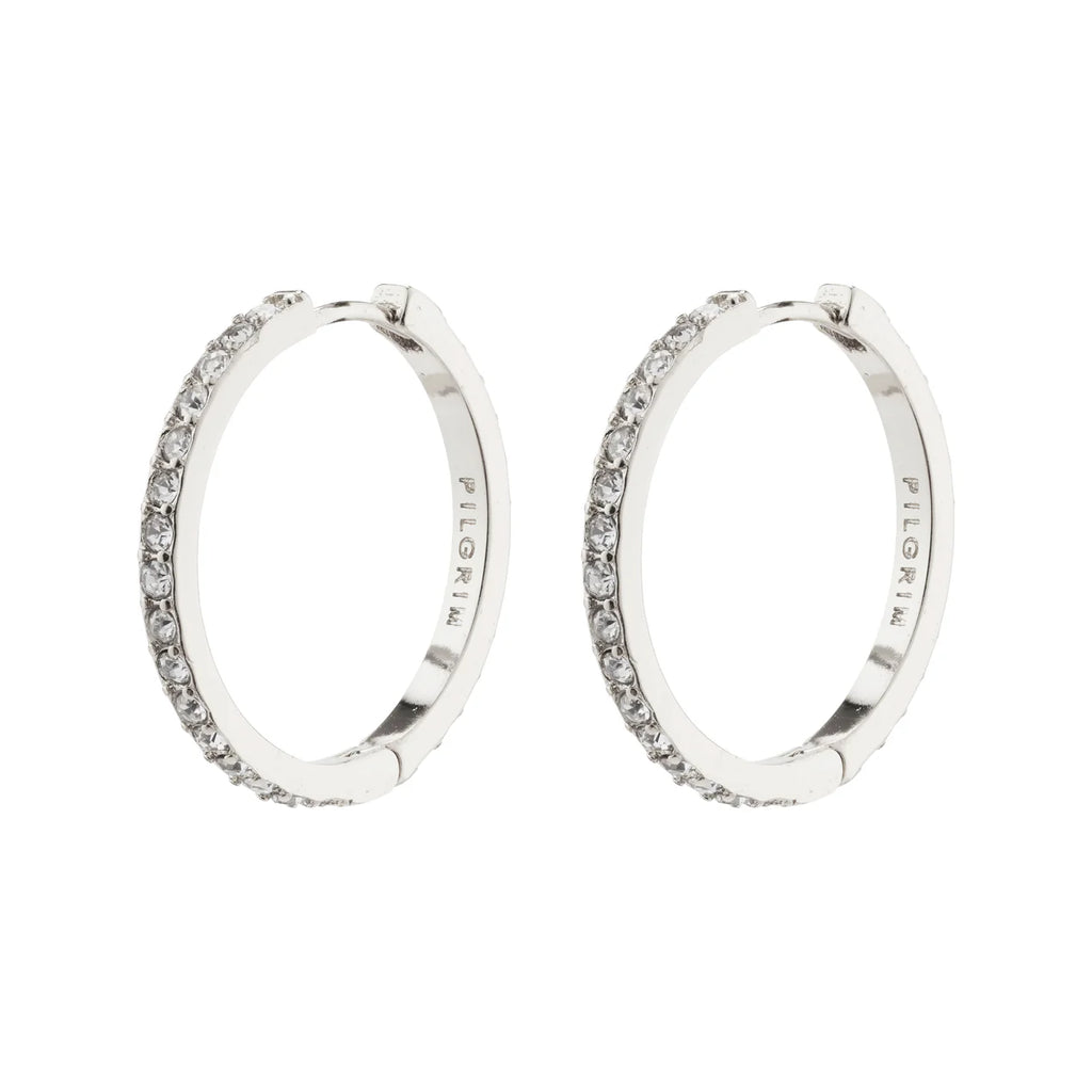 Ebna 22mm Large Crystal Hoop Earrings
