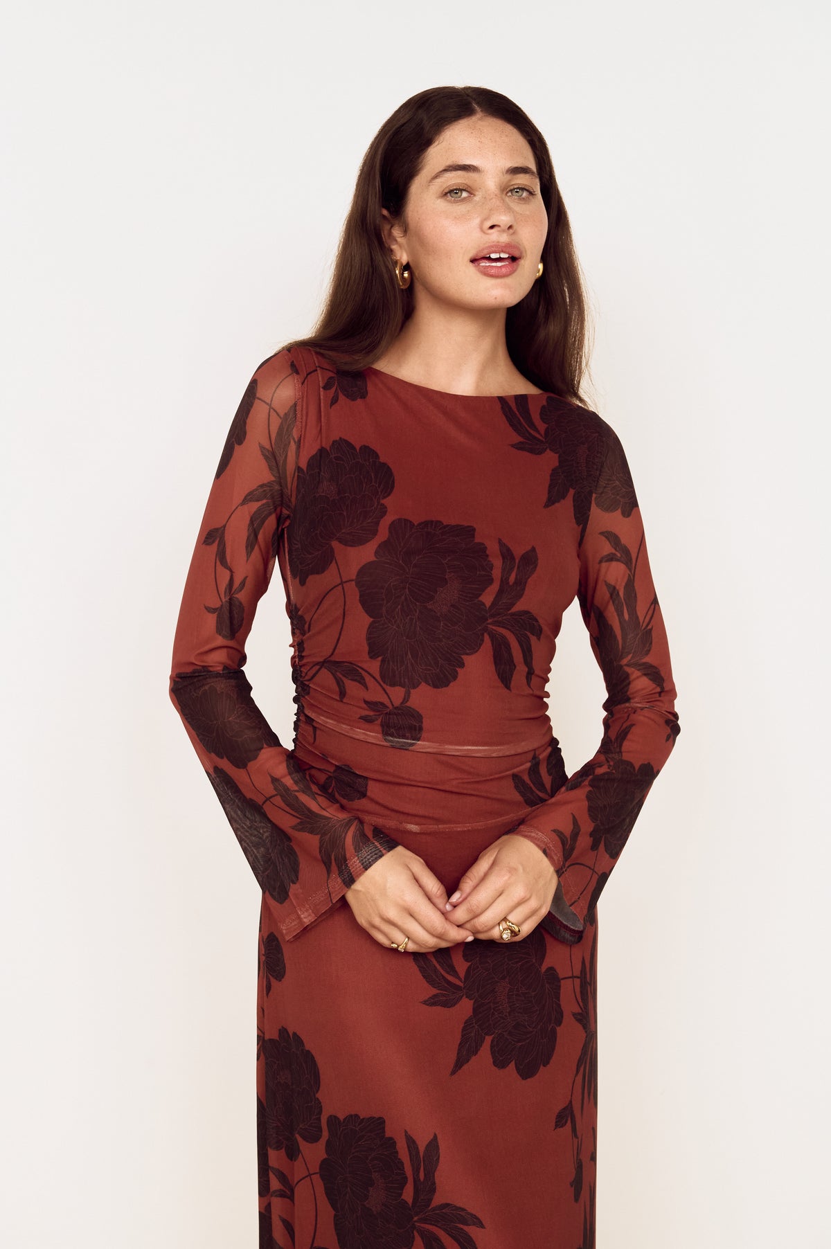 IMANI MESH MIDI DRESS