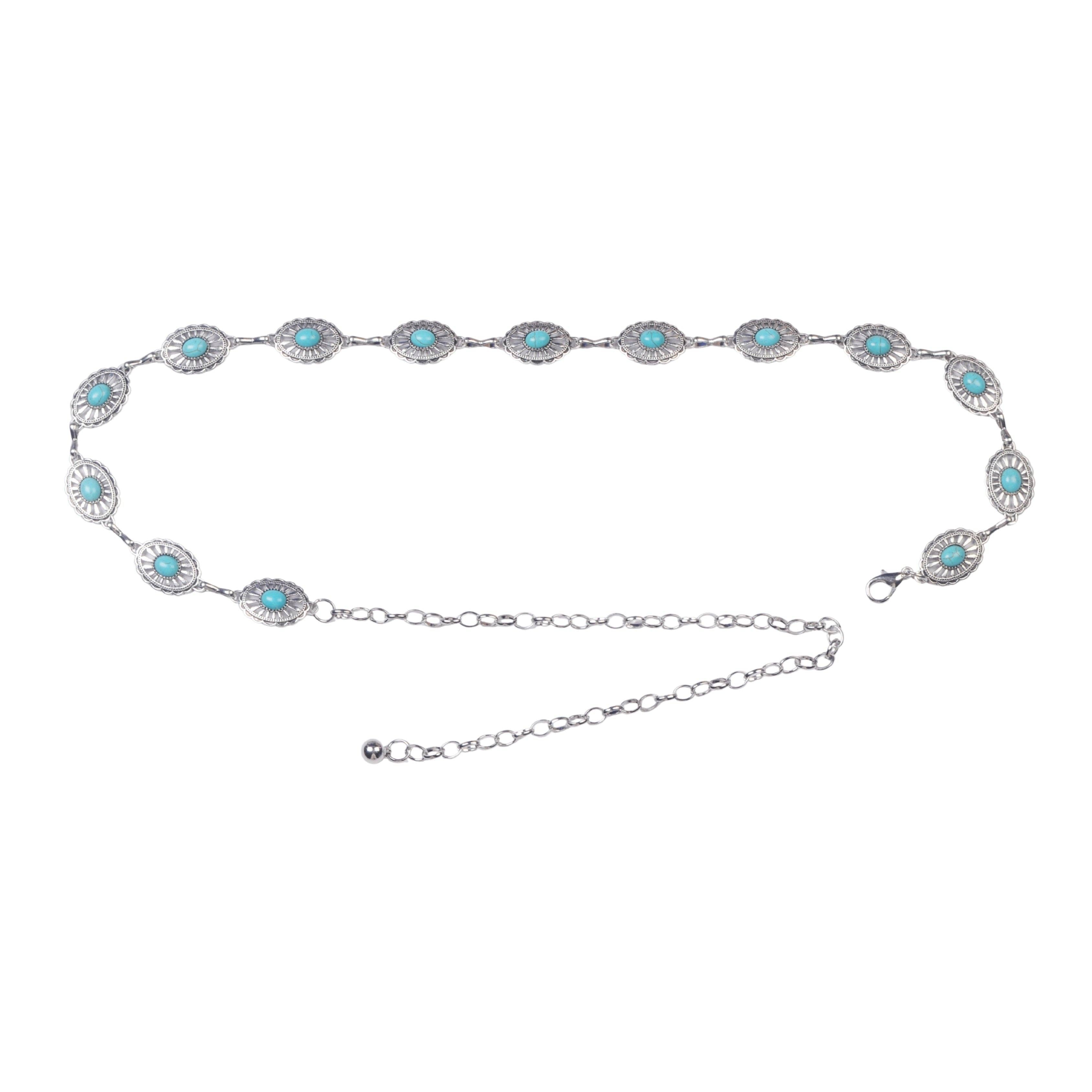 Small Turquoise Concho Chain Belt