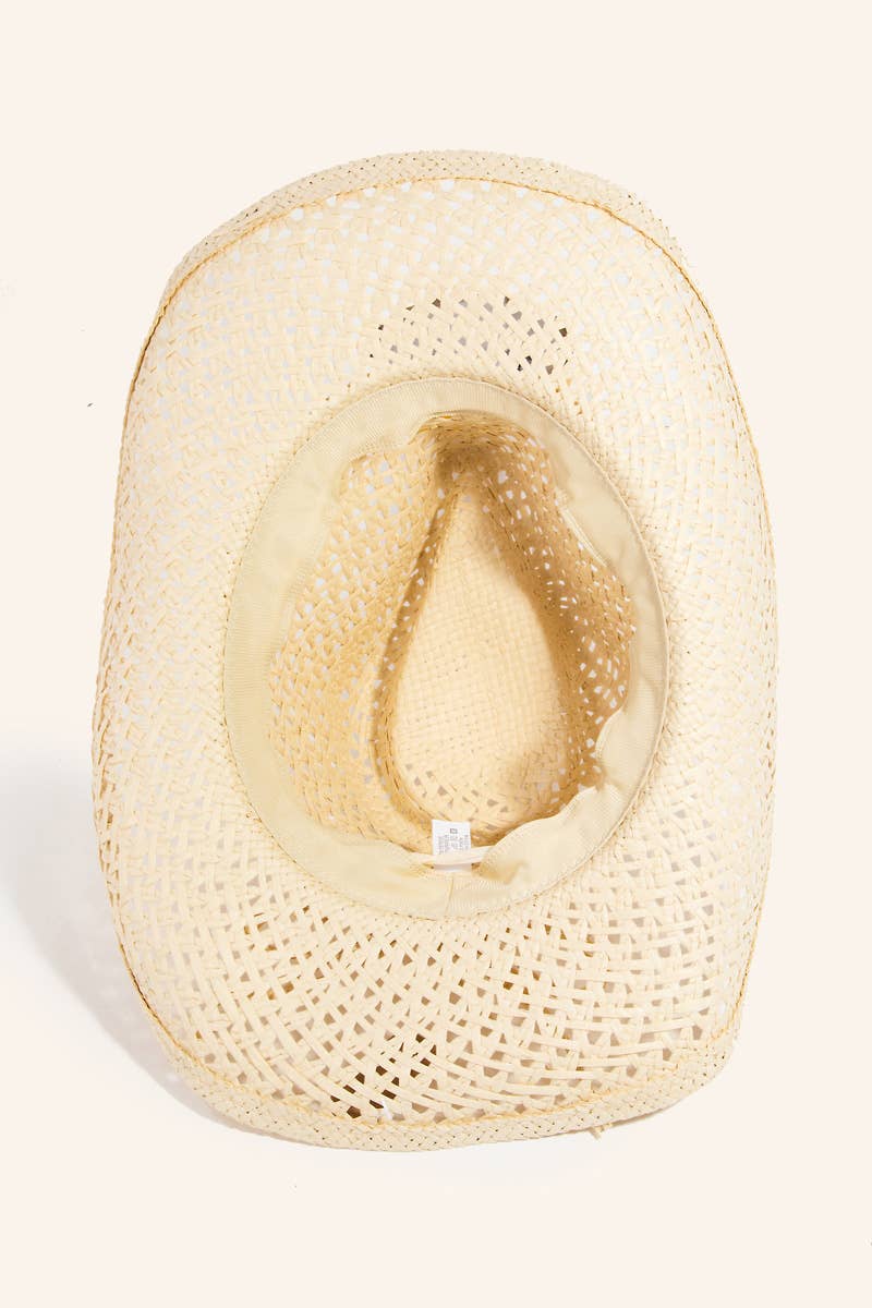 Straw Braided String Cowboy Hat
