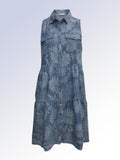 Denim Tiered Mini Shirt Dress