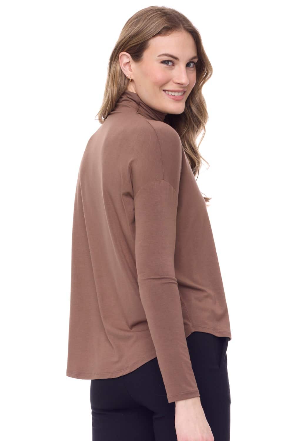 Morgan Solid Knit Jersey Turtleneck