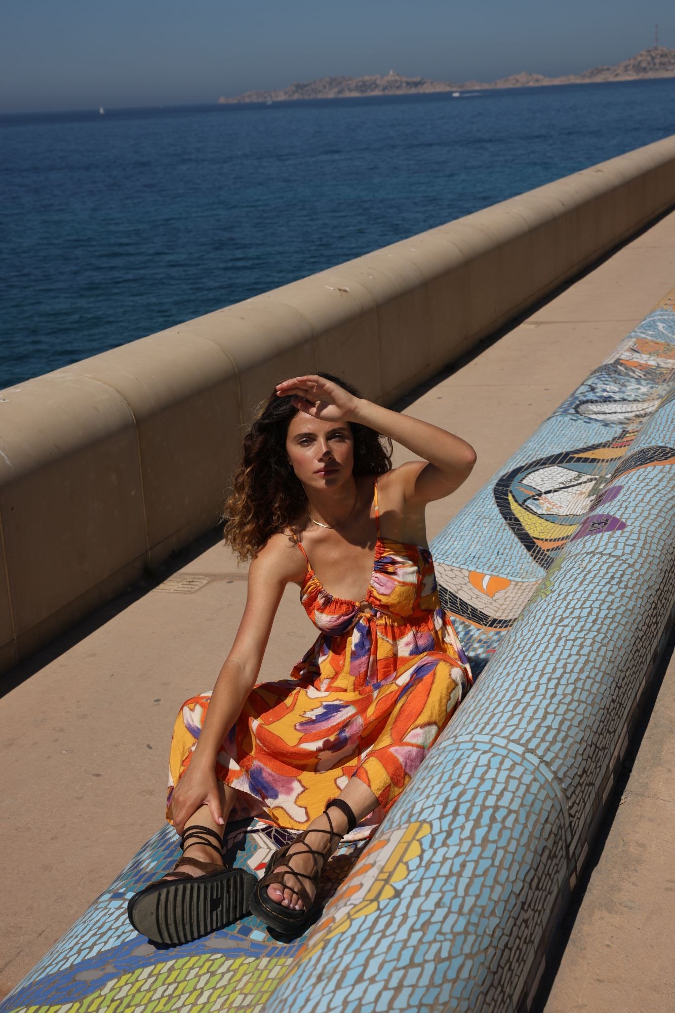 Printed Deep V Maxi Dress