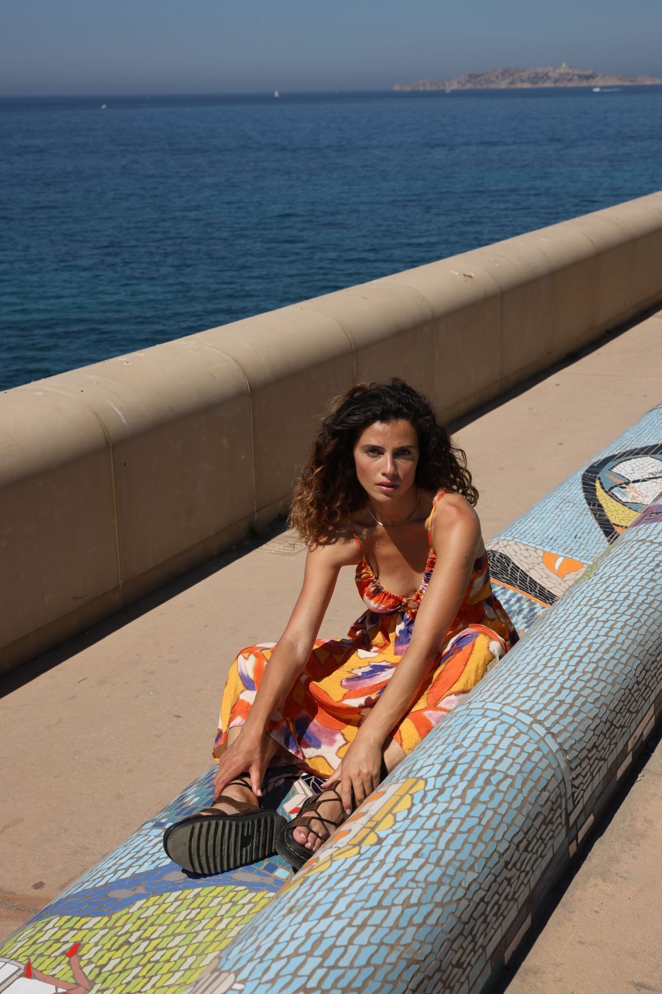 Printed Deep V Maxi Dress