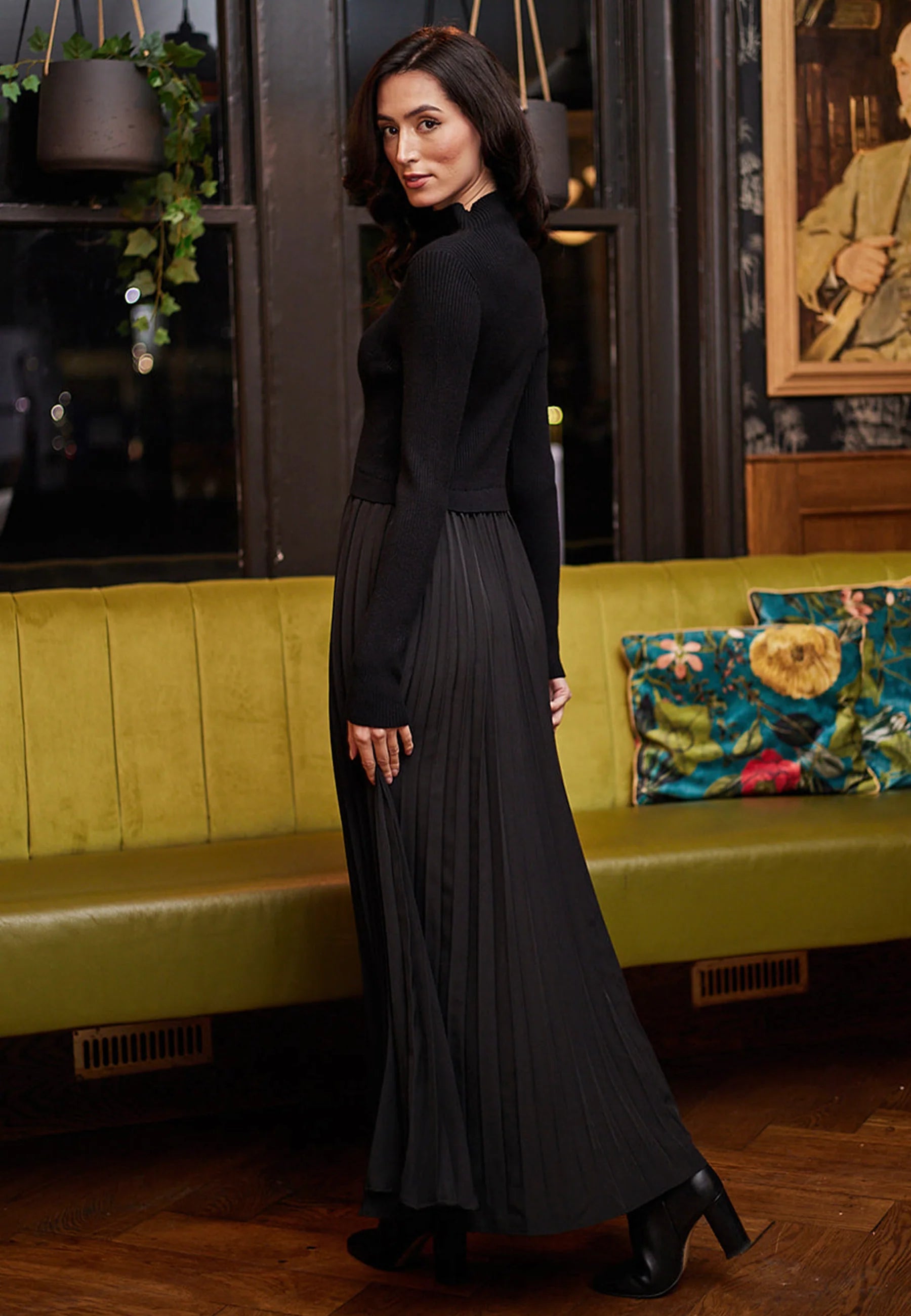 Brompton Knit Top and Pleated Skirt Maxi Dress