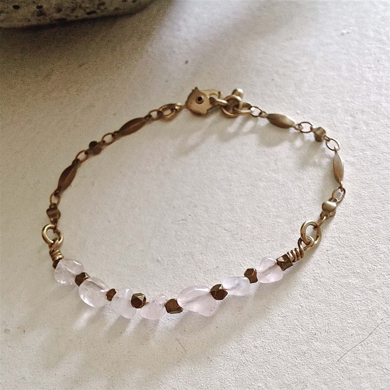 Indira Ornate Brass Chain Bracelet