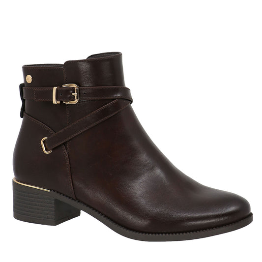 Becka Ankle Boot with Decorative Buckle Strap