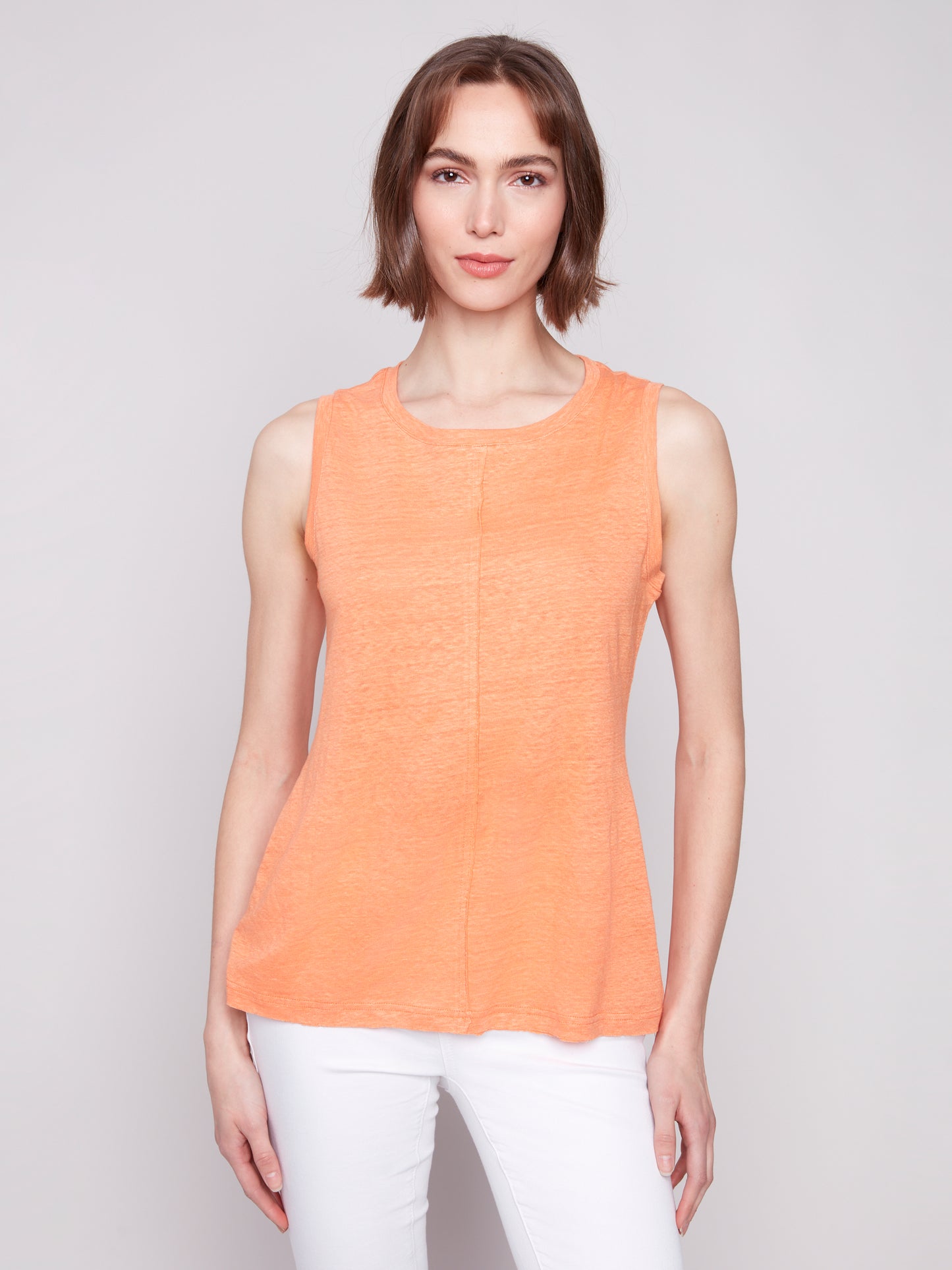 Cotton Slub Sleeveless Knit Top