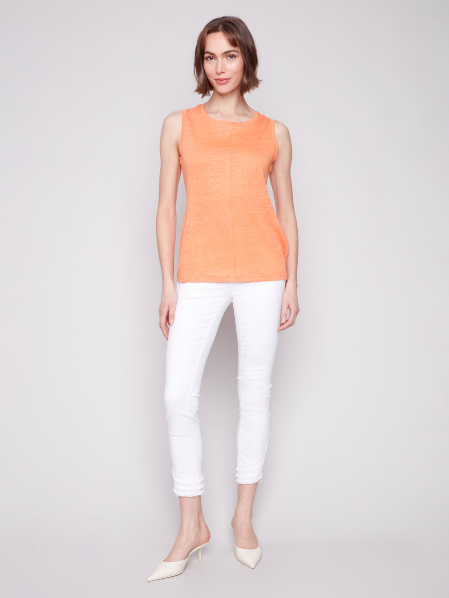 Cotton Slub Sleeveless Knit Top