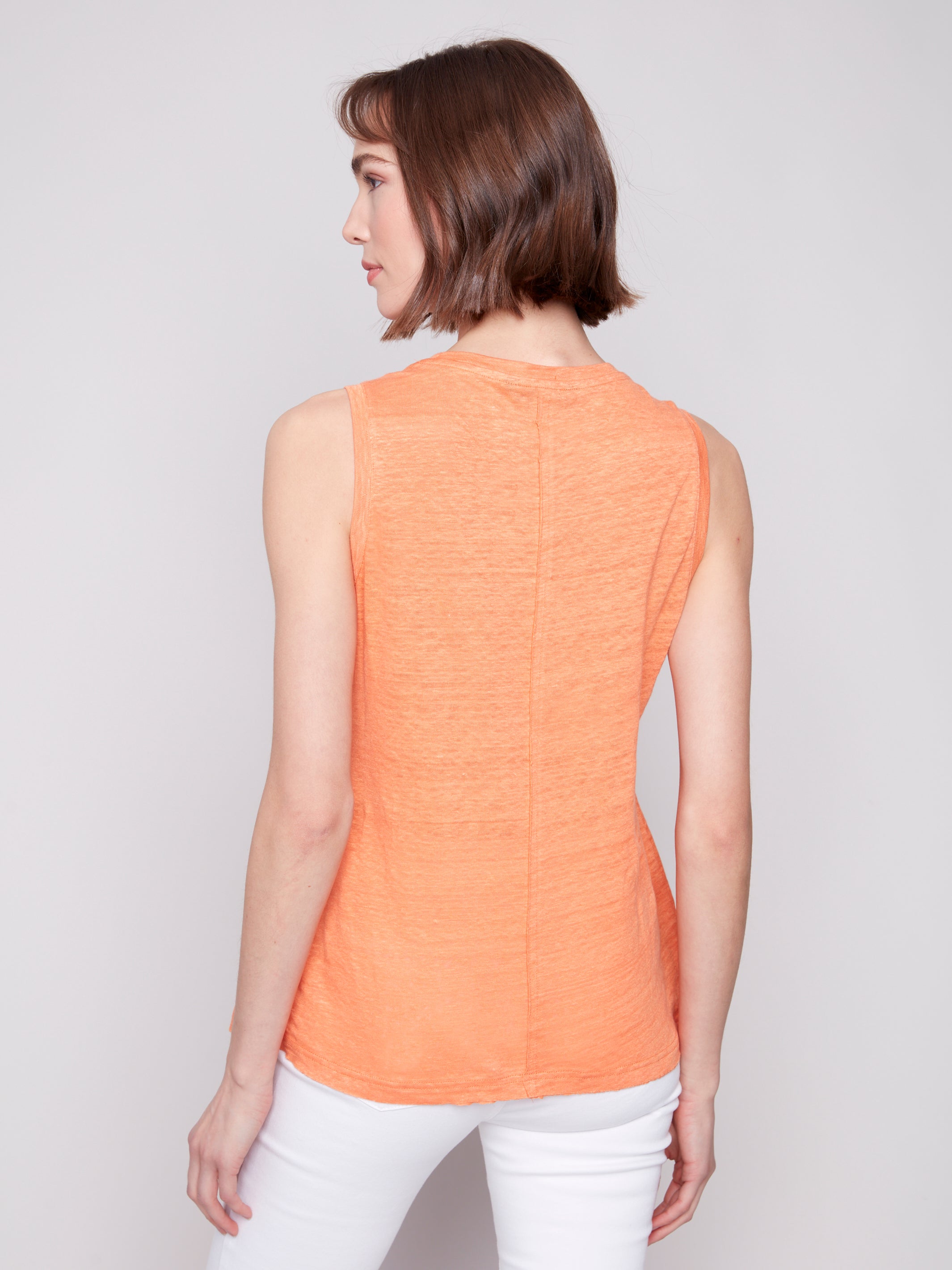 Cotton Slub Sleeveless Knit Top