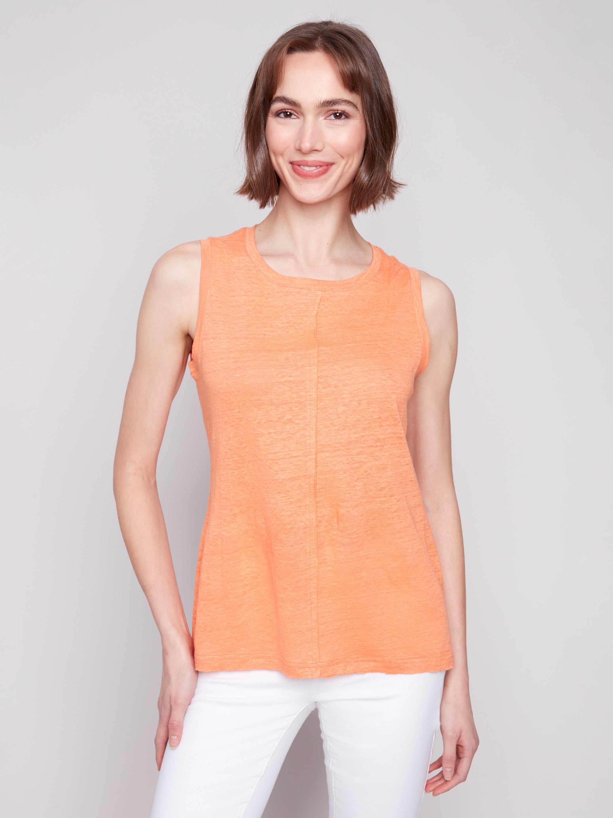 Cotton Slub Sleeveless Knit Top