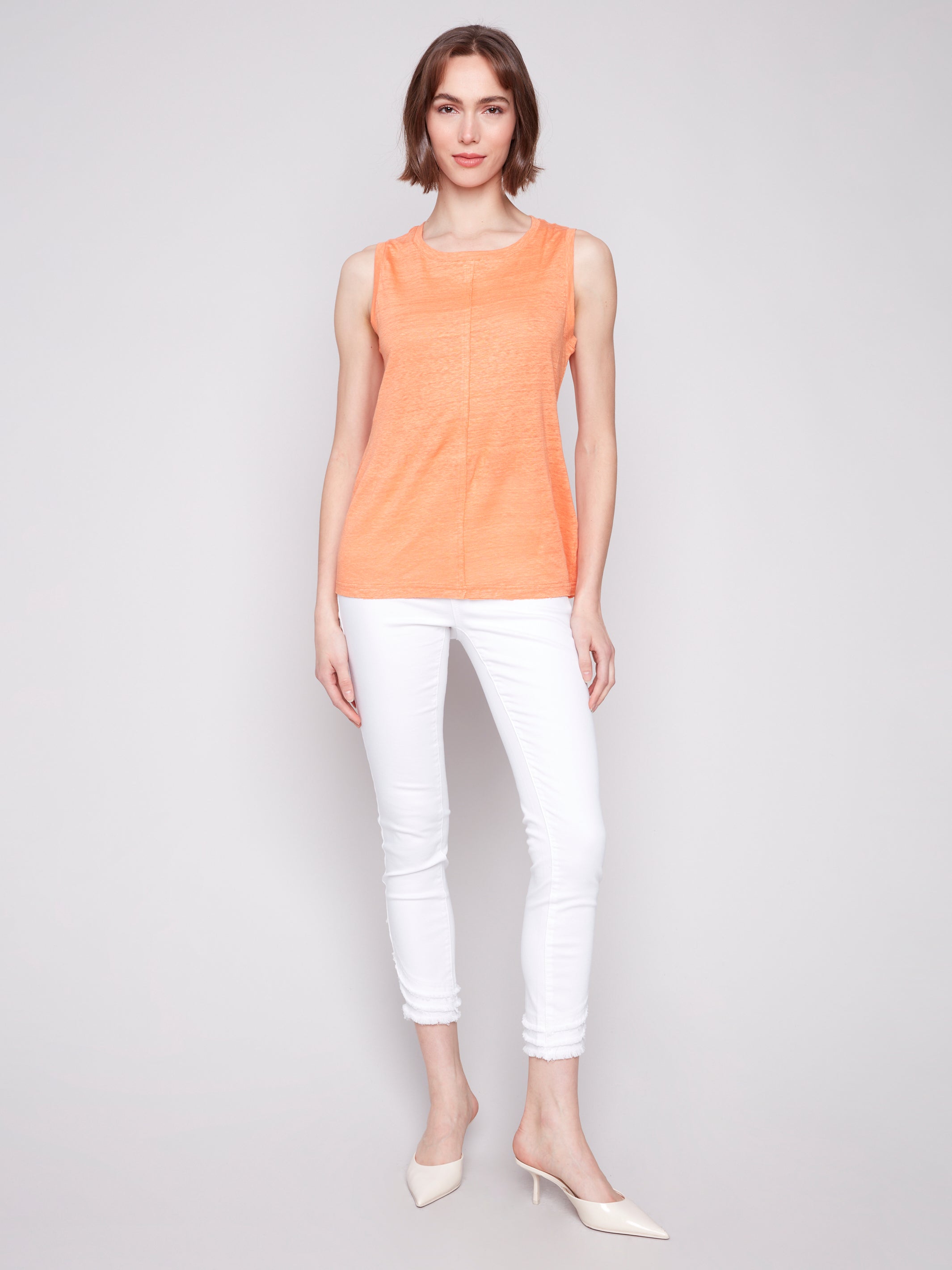 Cotton Slub Sleeveless Knit Top