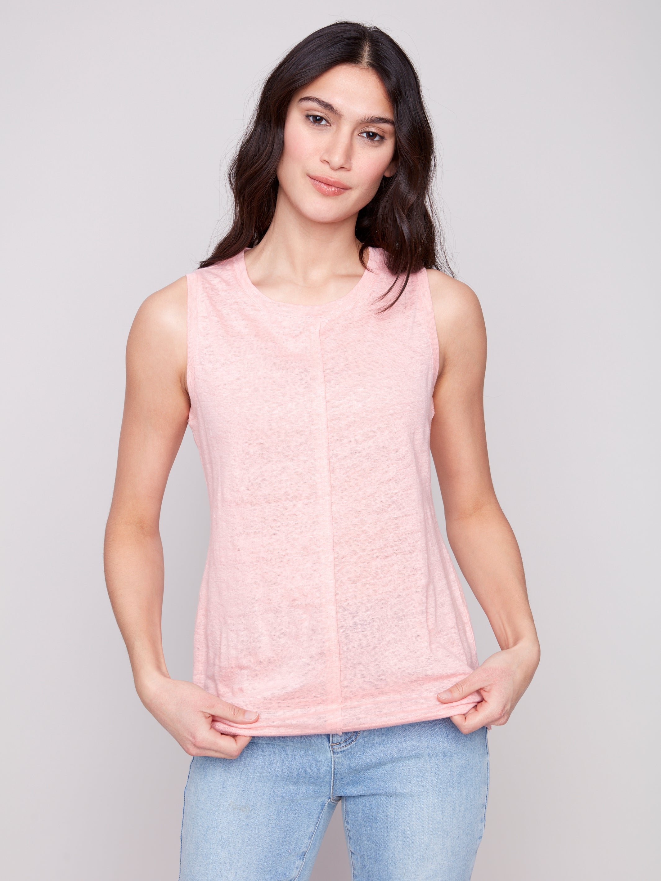 Cotton Slub Sleeveless Knit Top