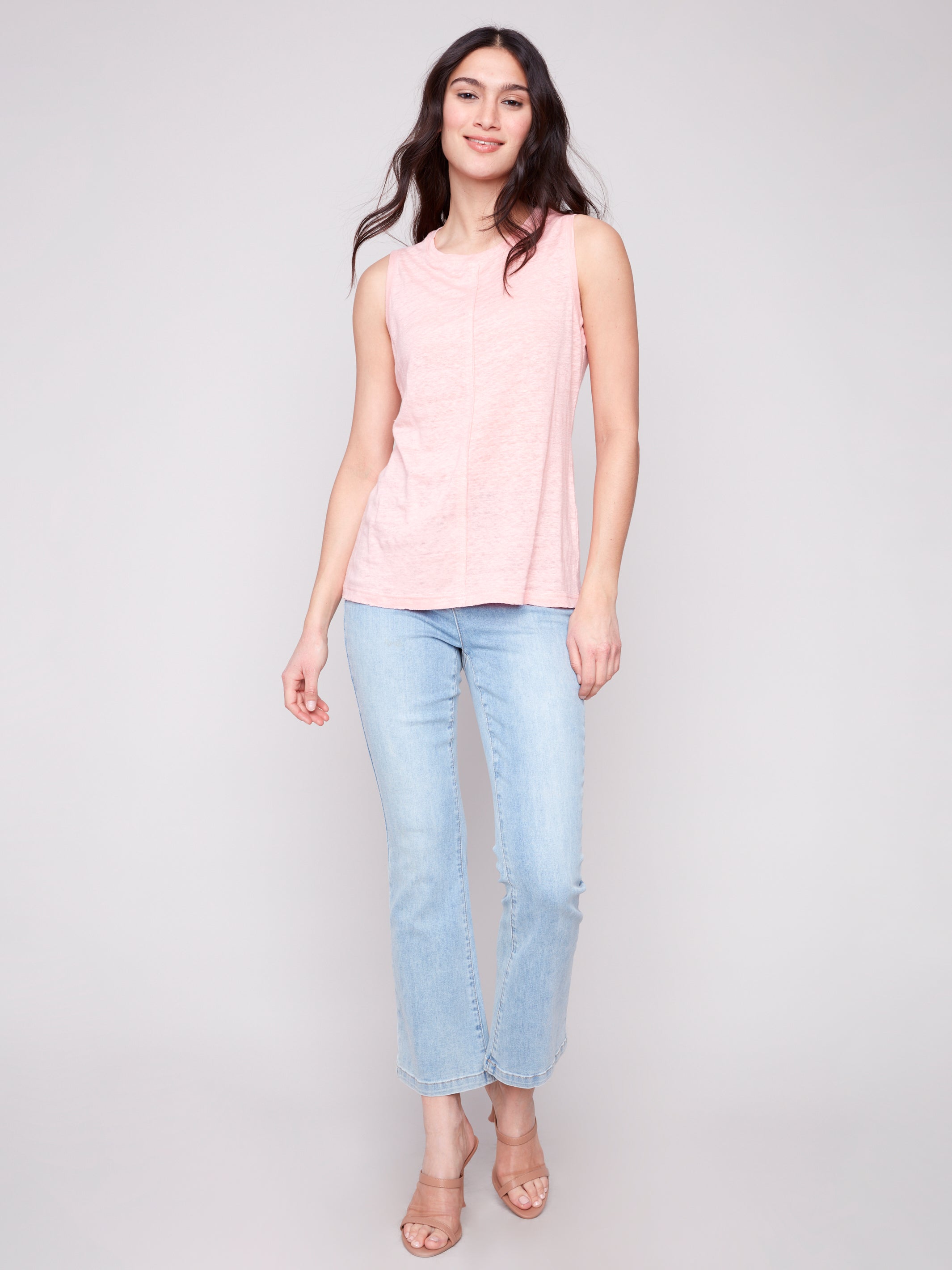 Cotton Slub Sleeveless Knit Top